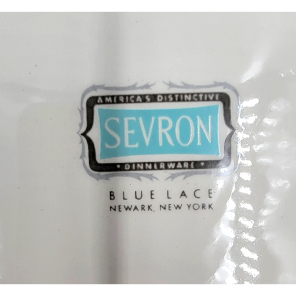 Sevron Powder Blue Lace 10” Dinner Plate Platinum Trim 1950's Mid Century Dining - Picture 6 of 6